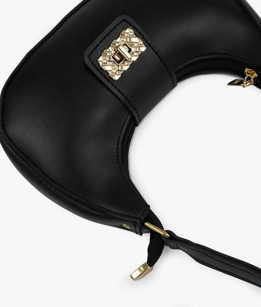 Girl's PU Leather Plain Shoulder Bag Moon Shap Bag
