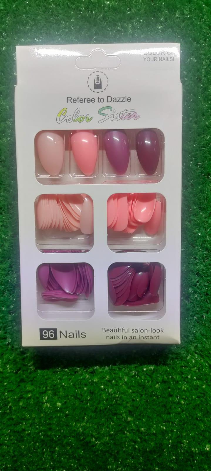 Customizable Multicolor Fake Nails - 96 Count for Endless Creativity