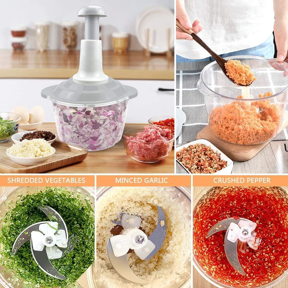 Push Food Chopper - 1 Pc Easy To Use Kitchen Tool for Effortless Meal Prep