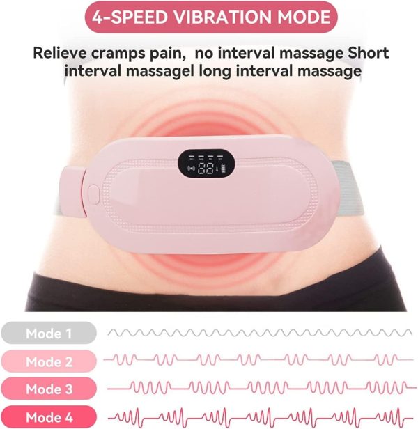 Cramp Relief Belt -Portable Menstrual Heating Pad, Heated Belly Belt For Menstrual Cramp Relief With 3 Heat Levels And 4 Modes, Electric Belt Massage For Women And Girls -